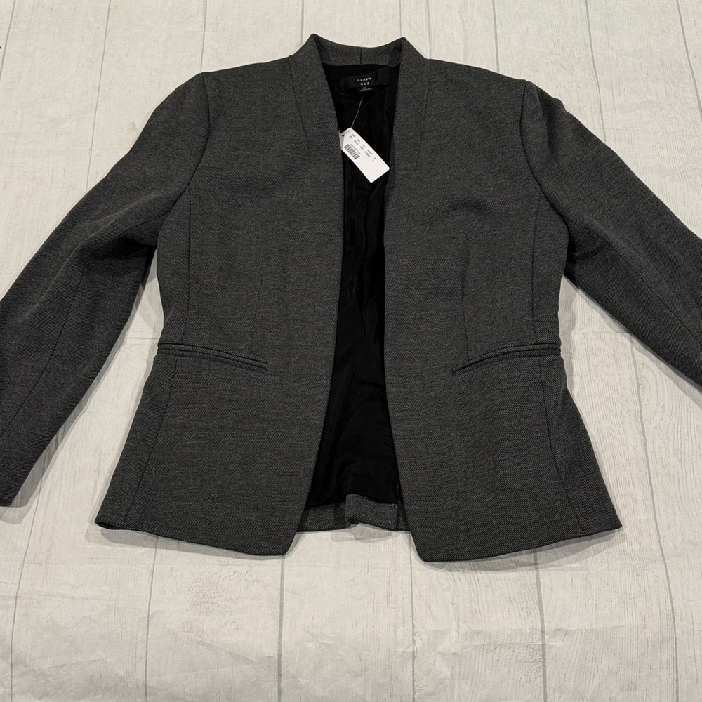 J Crew collarless NWT size 4 Women's Gray Blazer